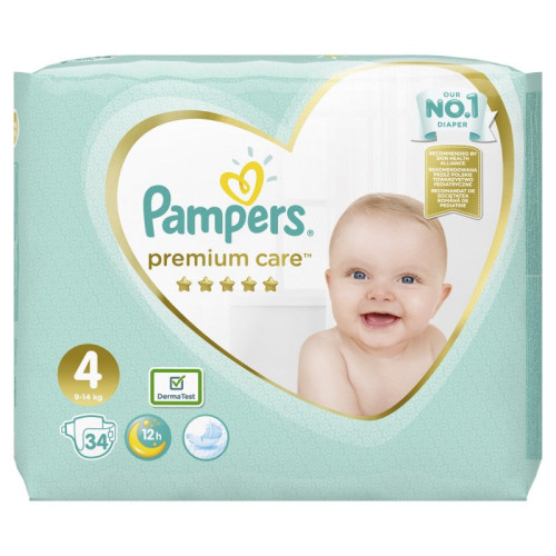 PAMPERS PREMIUM UŞAQ BEZİ N4 34 LU 9-14